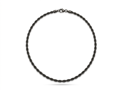 Mens Black Twisted Rope chain