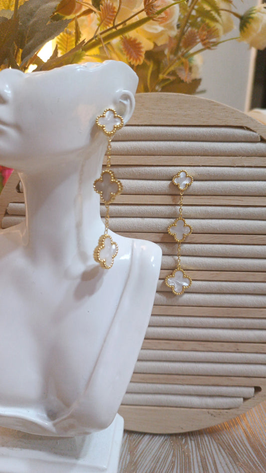 Luna Clover cascade earrings