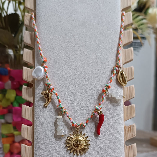 Boho Sun Charm Necklace