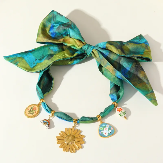 Floral Fantasy Scarf Necklace