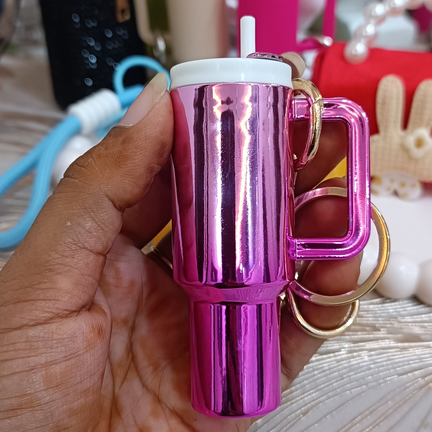 Glitter Pink Stanley Bag Charm