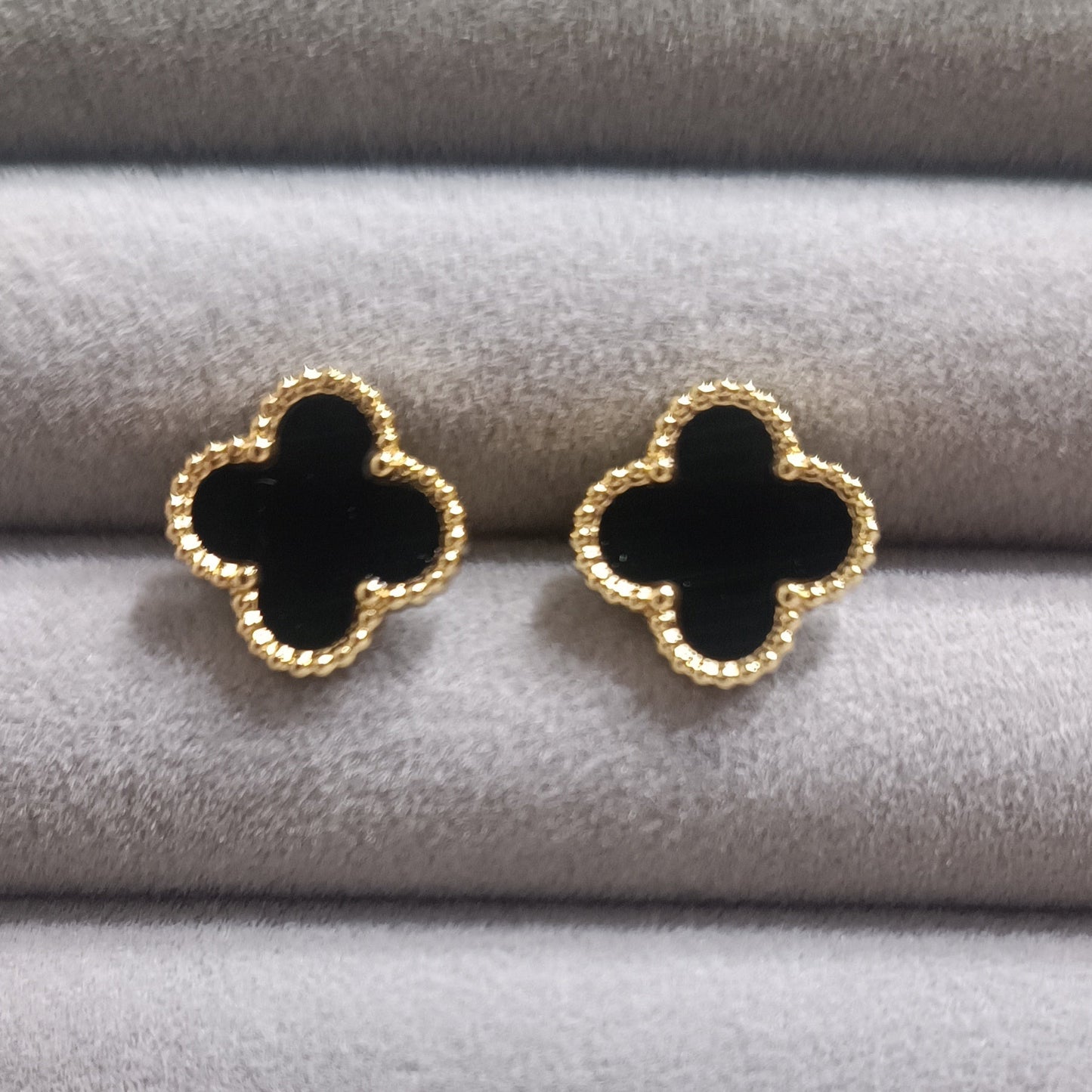 Noir Clover Studs