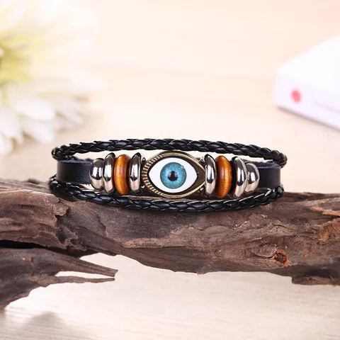 Retro Evil Eye Metal Wrap Bracelet