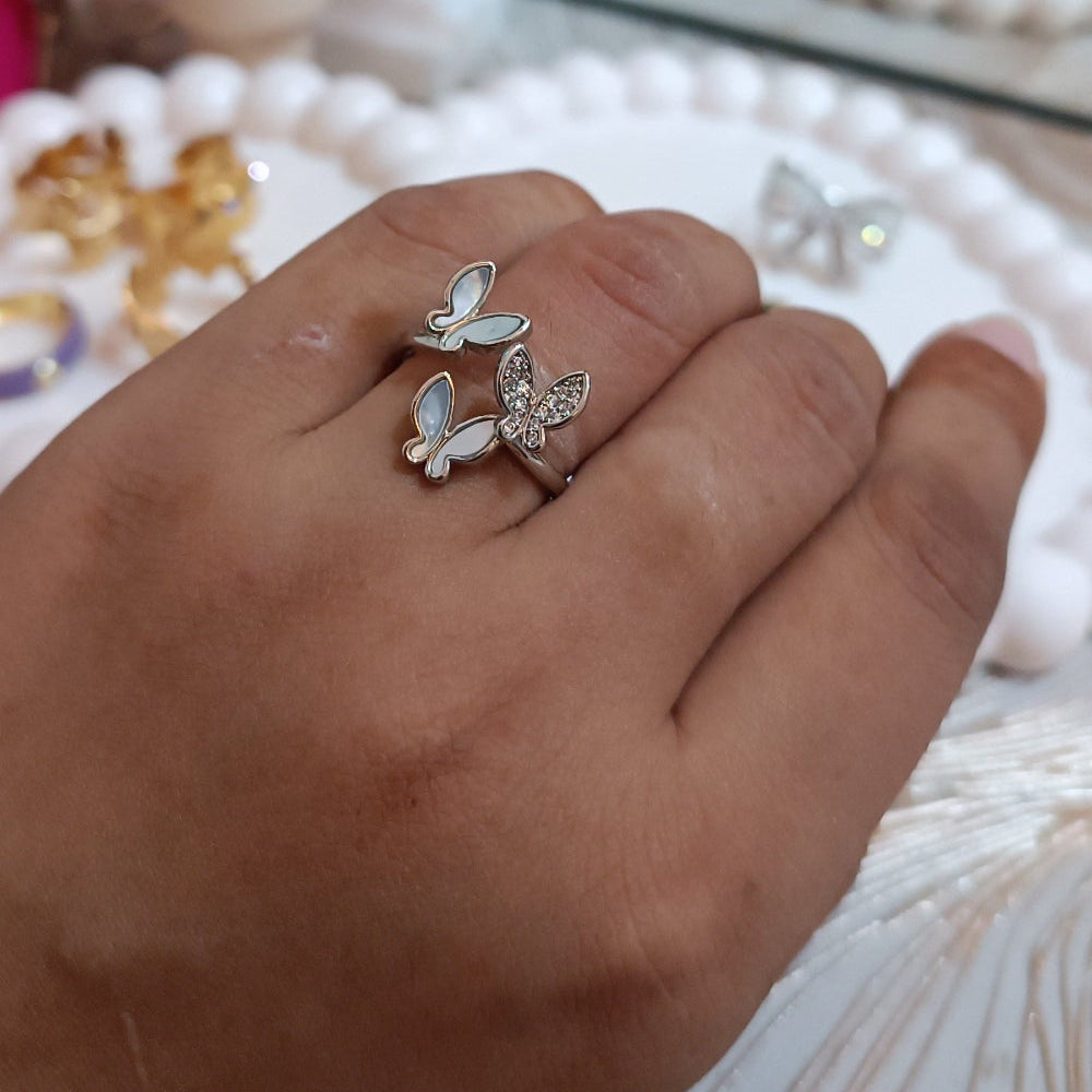 Three Butterfly Ring