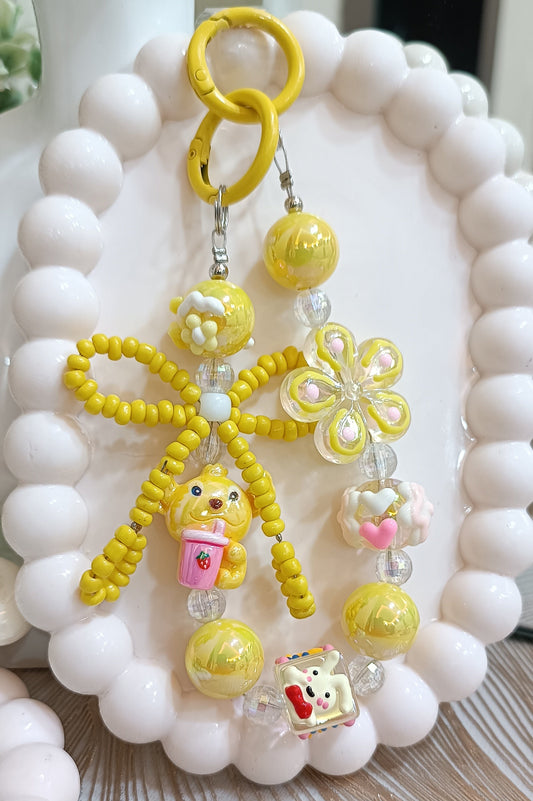 Yellow Teddy Bow Charm